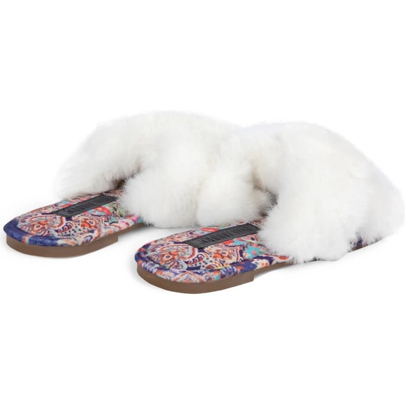 Johnny Was Indi X Faux Fur Trim Slipper size 7 - Picture 6 of 8